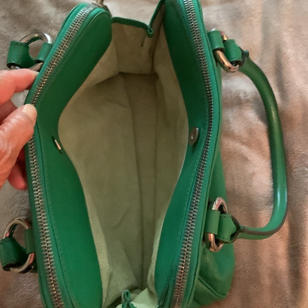 Vintage Marc Jacob’s Kelly green leather satchel. Size ~14x9 - Picture 4 of 13